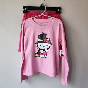 Hello Kitty Girl's Two Piece Matching Set | Skirt w/ Long Sleeve Shirt Halloween